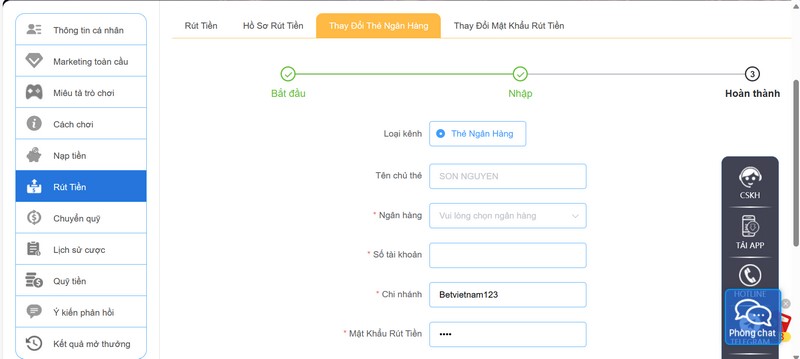 Hướng dẫn rút tiền Qh88 về tài khoản ngân hàng chuẩn